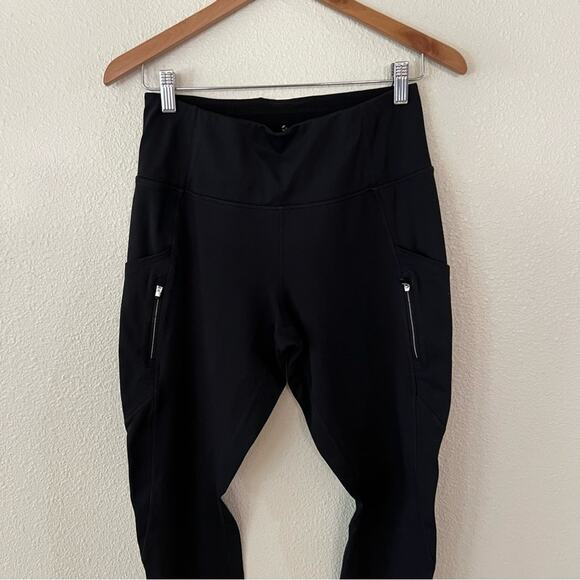 Athleta Black High Rise Sleet Traverse Tights Leggings MEDIUM - Picture 3 of 10